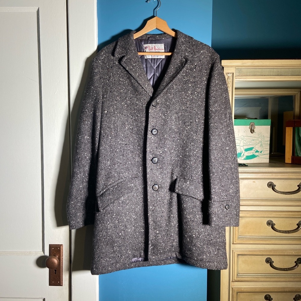 1950s Men’s Gray Wool Coat